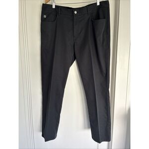 Peter Millar Pants Mens 38x30 Black Performance Golf 5 Pocket Polyester Stretch